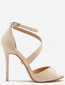 Beżowe Sandały na Szpilce Vices Ozdobione Paskami Sarariae
