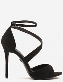 Czarne Sandały na Szpilce Vices Ozdobione Paskami Sarariae