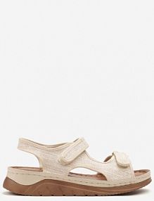 Beżowe Sandały Vices Ozdobione Tweedem Tonettia damskie