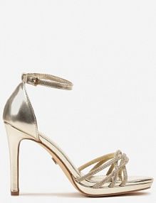 Złote Sandały Vices na Szpilce z Cyrkoniami Sarameira