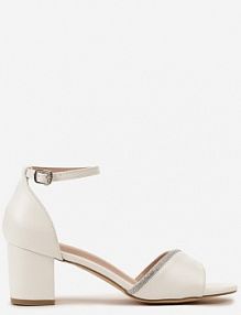 Białe Sandały Vices na Słupku Ozdobione Cyrkoniami Lumaneve