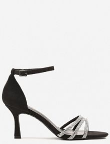 Czarne Sandały na Szpilce Vices Ozdobione Cyrkoniami Lumavineae