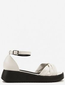 Białe Sandały Vices z Ozdobną Cholewką i Paskiem z Klamerką Rearosa damskie