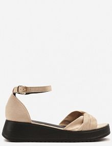 Beżowe Sandały Vices z Ozdobną Cholewką i Paskiem z Klamerką Rearosa damskie