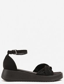 Czarne Sandały Vices z Ozdobną Cholewką i Paskiem z Klamerką Rearosa damskie