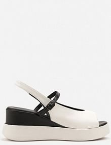 Białe Sandały Vices na Platformie z Paskiem ze Sprzączką Reavia