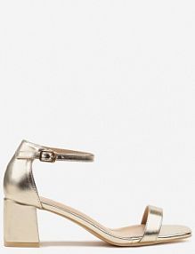 Złote Sandały Vices na Słupku z Kwadratowym Noskiem Galamia