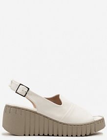 Białe Sandały na Tłoczonym Koturnie Vices Reaveline