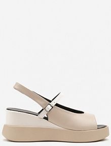 Beżowe Sandały Vices na Platformie z Paskiem ze Sprzączką Reavia