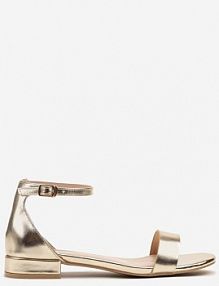 Złote Sandały Vices na Niskim Obcasie z Paskiem wokół Kostki Frodaia damskie