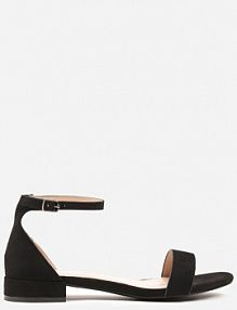 Czarne Sandały Vices na Niskim Obcasie z Paskiem wokół Kostki Frodaia damskie