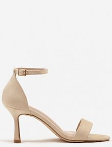 Beżowe Sandały Vices na Obcasie Typu Szpilka Galennea