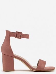 Różowe Sandały Vices na Słupkowym Obcasie z Paskiem wokół Kostki Grisea