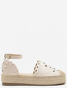 Beżowe Ażurowe Espadryle na Platformie Eleanil Renee damskie