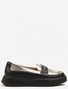 Czarne Skórzane Mokasyny na Platformie Meraviela Renee damskie