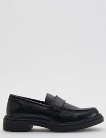 Skórzane loafersy Reserved czarne 005FF-99X