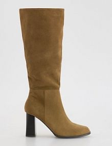 Zamszowe kozaki Reserved beżowe damskie 023FG-80X