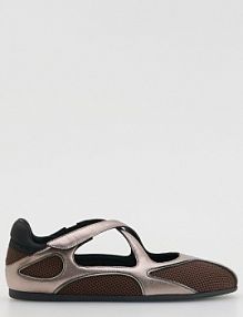 Sportowe baleriny z siateczką Reserved ciemnobrązowe damskie 029IJ-89X