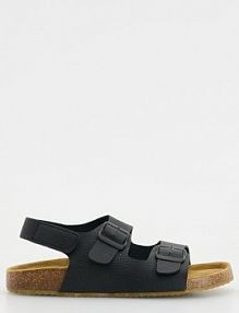 Skórzane sandały Reserved czarne dziecięce 047EF-99X