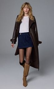 Zamszowe kozaki na szpilce Reserved brązowe damskie 051FF-88X