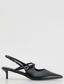 Czółenka na obcasie kitten Reserved czarne 053FF-99X