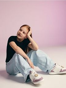 Sneakersy z imitacji skóry Pusheen Reserved białe dziecięce 059FA-00X