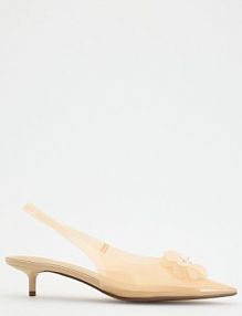 Winylowe czółenka z detalem Reserved złamana/biel 067FF-01X