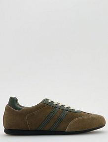 Zamszowe sneakersy Reserved ciemnozielone damskie 091FF-78X