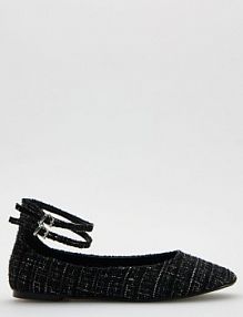 Baleriny z metaliczną nitką Reserved czarne damskie 149FF-99X