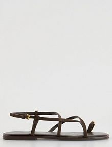 Zamszowe sandały Reserved ciemnobrązowe damskie 153FF-89X