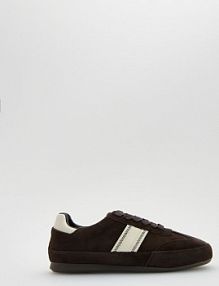 Zamszowe sneakersy Reserved ciemnobrązowe damskie 198FF-89X