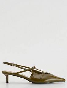 Czółenka z odkrytą piętą Reserved oliwkowe 204FF-91X