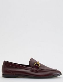 Skórzane loafersy Reserved ciemnobrązowe 206FF-89X