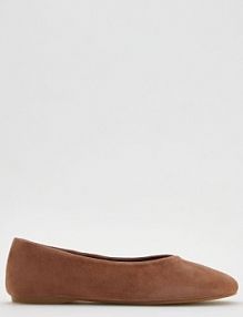 Skórzane baleriny Reserved brzoskwiniowe damskie 214FF-24X