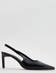 Czółenka z odkrytą piętą Reserved czarne 223FF-99X