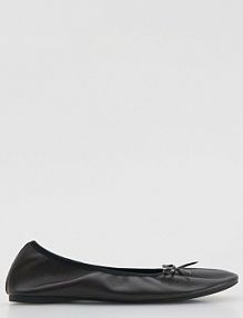 Baleriny z kokardą Reserved ciemnobrązowe damskie 225FF-89X