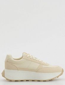 Sneakersy na szerokiej podeszwie Reserved białe damskie 226FF-00X