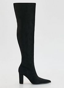 Wysokie kozaki z imitacji skóry Reserved czarne damskie 254FF-99X