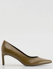 Czółenka na obcasie Reserved ciemnozielone 256FF-78X