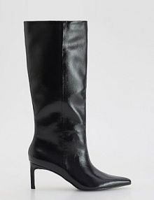 Kozaki na obcasie Reserved ciemnofioletowe damskie 300FF-49X