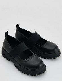 Skórzane mokasyny Reserved czarne dziecięce 363GG-99X