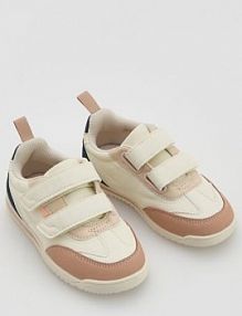 Sneakersy z łączonych materiałów Reserved kremowe dziecięce 376GG-02X