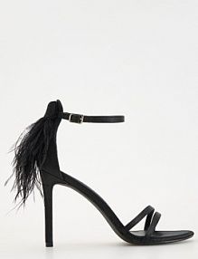 Sandały na szpilce z ozdobą Reserved czarne damskie 452BU-99X