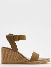 Sandały na koturnie Reserved beżowe damskie 561CP-80X