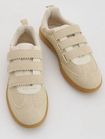 Trampki z imitacji zamszu Reserved kremowe dziecięce 590GG-02X