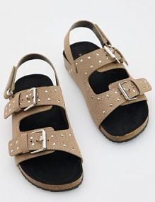 Sandały z imitacji zamszu Reserved ciemnobrązowe dziecięce 681DL-89X