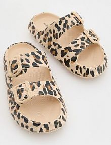 Lekkie klapki z paskami Reserved kremowe dziecięce 942DW-02X