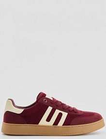 Bordowe sneakersy w stylu retro z imitacji zamszu House kasztanowy damskie 337HB-83X