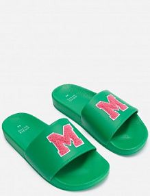 Klapki z aplikacją House świeży/zielone damskie 4429M-76X