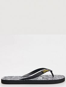 Czarne japonki z nadrukiem The Simpsons House męskie 767GE-99X